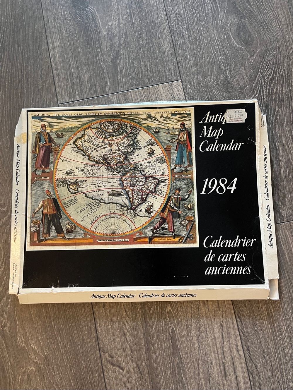 Vintage Antique Map Calendar 1984 - with Original Box